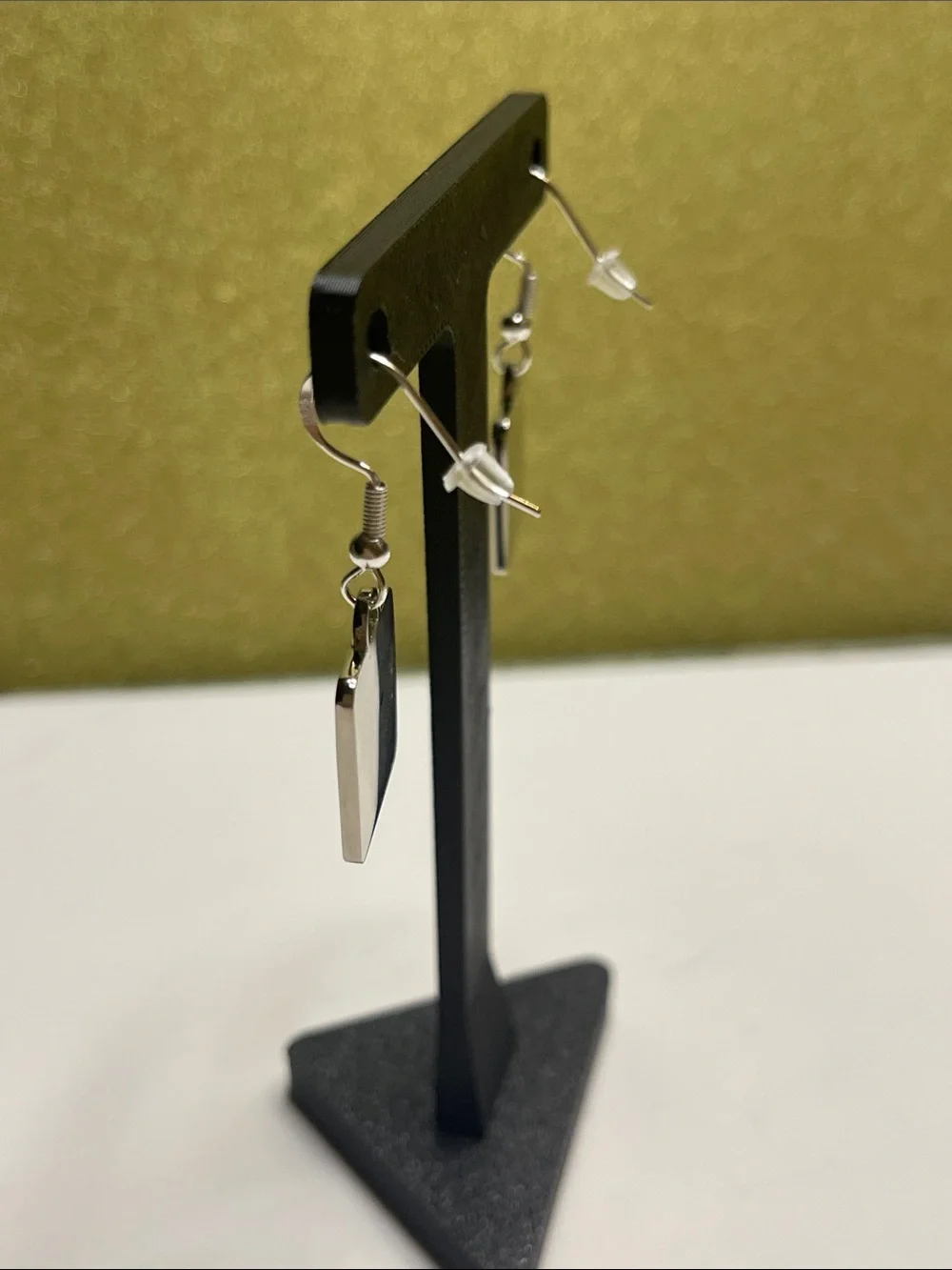 Coach Dark Green & Silver Logo Drop Earrings - Picture 4 of 6